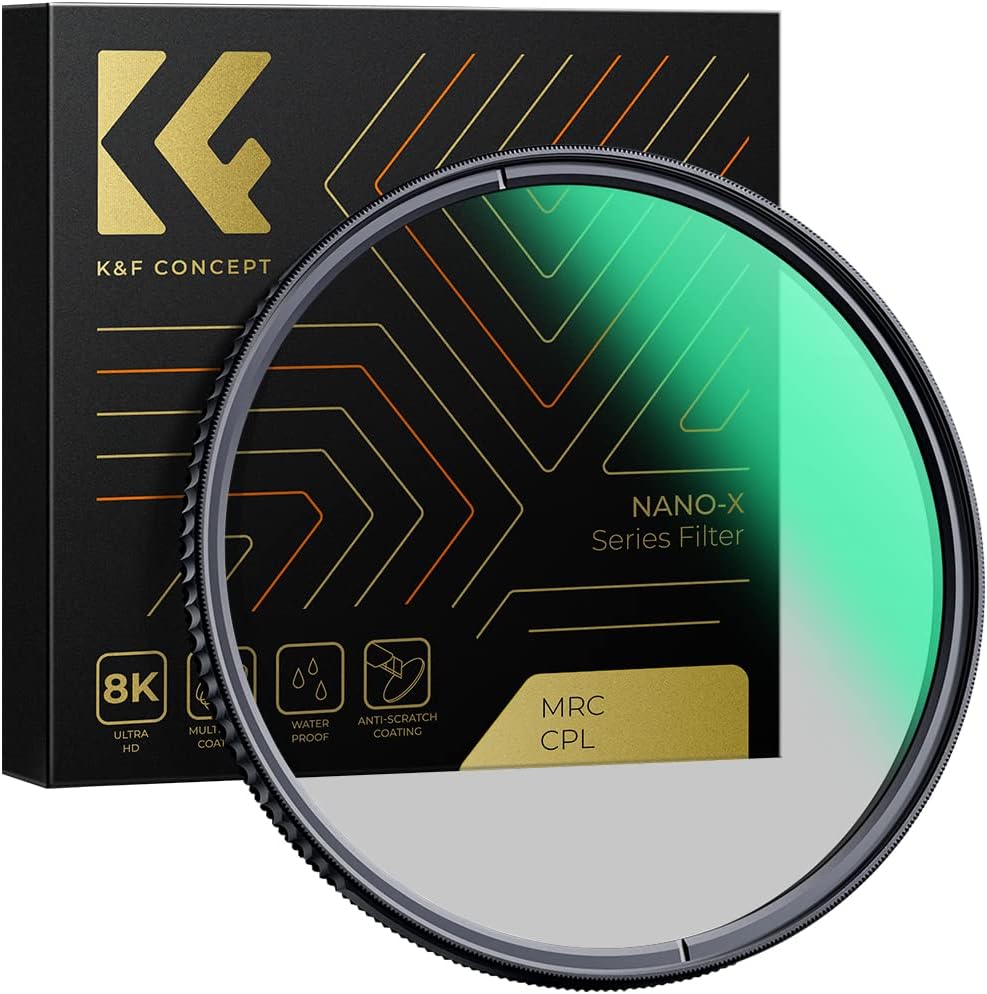 K&F CONCEPT 52mm Circular Polarizers Filter Polarizing Filter 28 Multi-Layer Coated Super Slim High Definition CPL Lens Filter (Nano-X Series)