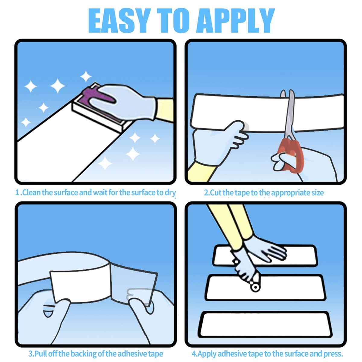 Rubber Grip Tape, Ultra-Thin Strong Adhesive Anti-Slip Waterproof Heat Resistant Wear-Resistant Cushion Pad, Making Handles or Contact Surfaces Safer, with Grip and Comfort (Black, 1In x 10Ft)