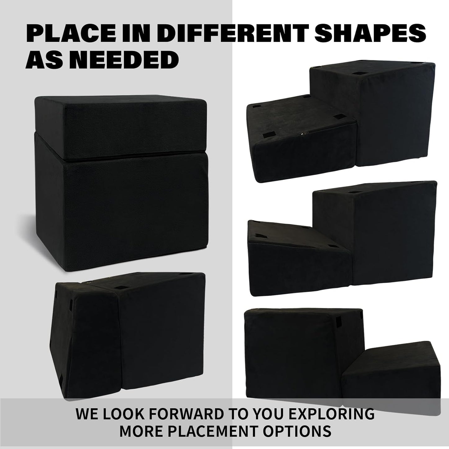 Adjustable Foot Rest Under Desk with 3 Adjustable Heights High-Density Foam Ergonomic Footrest for Office, Home, Travel Airplane, Removable Washable Cover for Back Pain Relief Posture Support (Black)