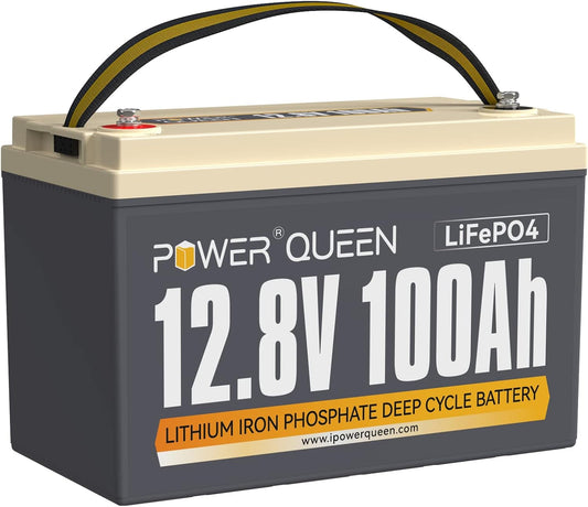 power Queen 12V 100Ah LiFePO4 Battery BCI Group 31 Lithium Battery, Deep Cycle Battery with 100A BMS, 1280Wh Energy, Up to 15000 Cycles & 10-Year Lifespan for Trailer RV, Motor Home, Marine