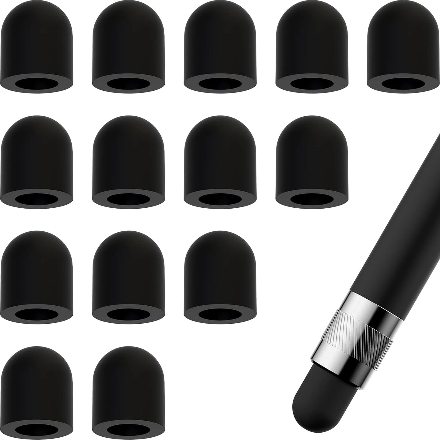 Stylus Pen Replacement Tips Replacement Rubber Tips for Stylus Pens Silicone Stylus Tips Silicone Nib Replacement for Touch Pencil Stylus Touchscreen Pen (15PCS) Touch Screen Stylus Tip