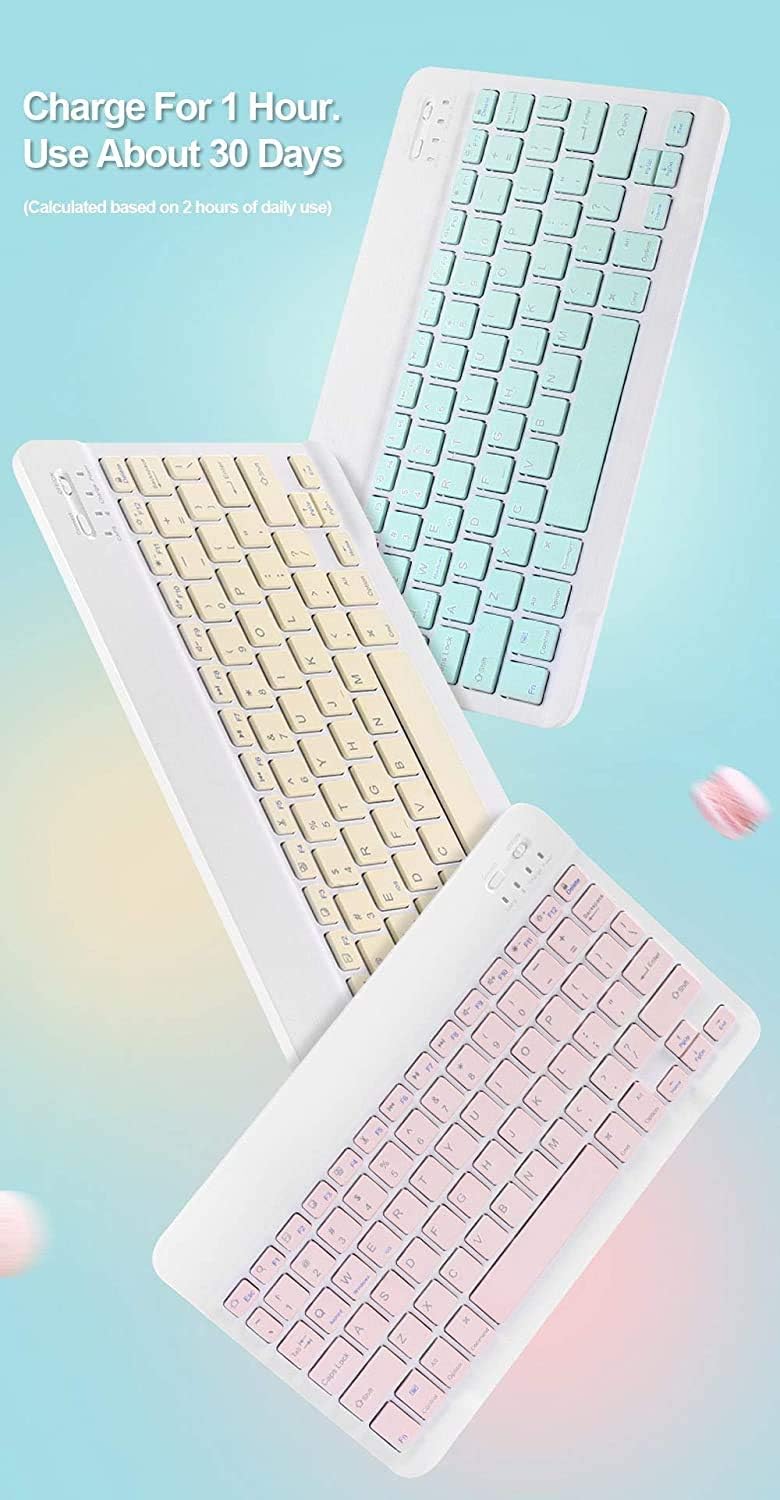 Keyboard Case for iPad Air 11 inch (M3 2025/M2 2024) with Mouse, Case for iPad Air 5th/4th Gen with Keyboard Cover with Pencil Holder, Pink