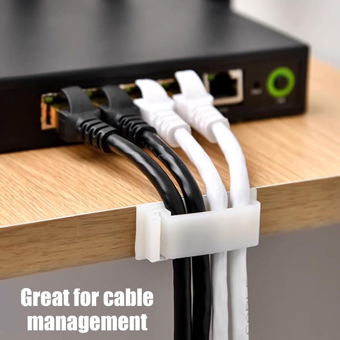 40 pcs Cable Clips with Strong Self-Adhesive, Outdoor Light Clips, White Cord Wire Clips, Nylon Cord Wall Finisher Wire Clamp for Home, Car, Office Desk Wire Management (White, XL-40 PCS)