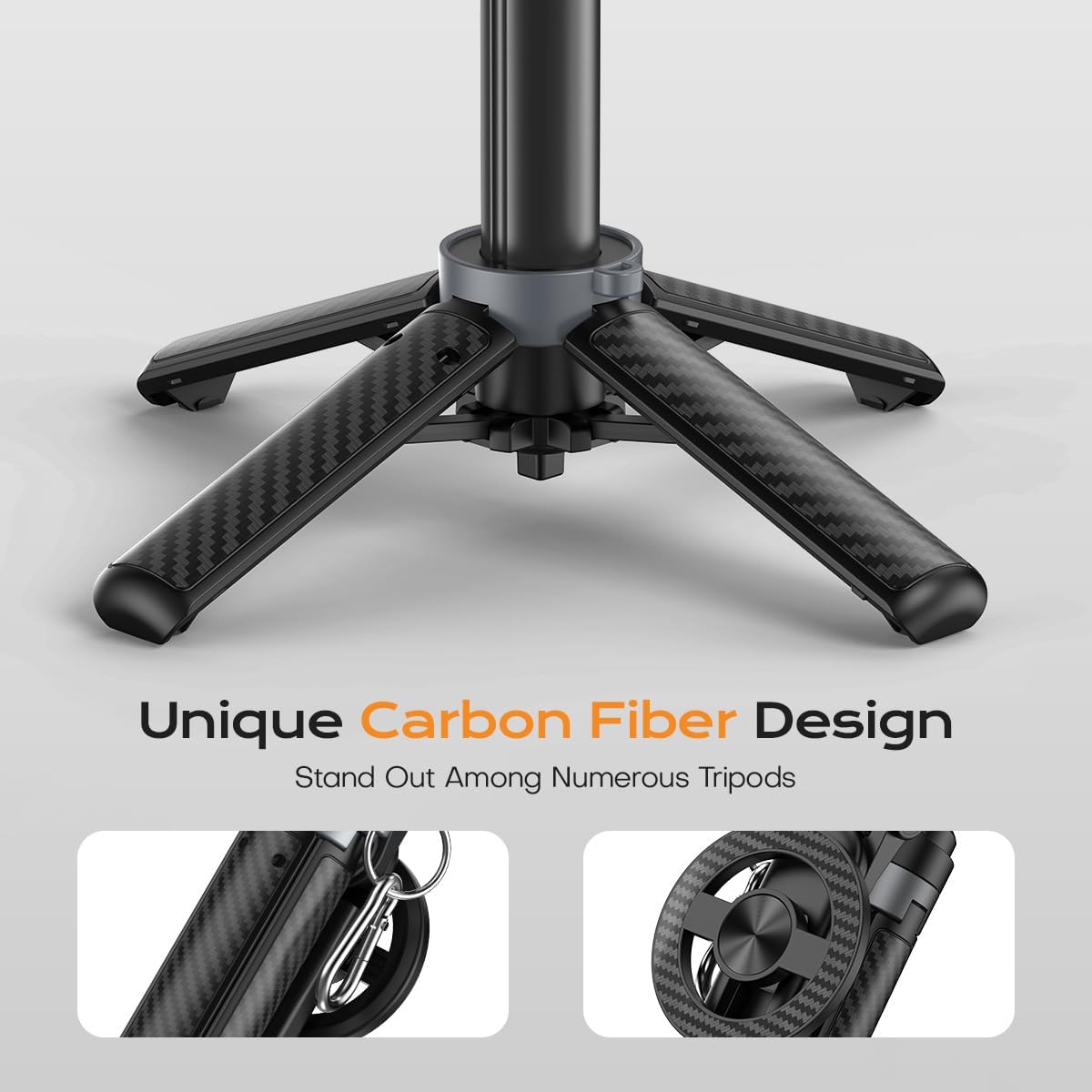 Mini Magnetic Selfie Stick,360° Rotation Carbon Fiber Cell Phone Tripod for MagSafe,Portable Magnet Selfie Stick with Remote Control,Extendable Small Travel Tripod Phone Stand for MagSafe Smartphones