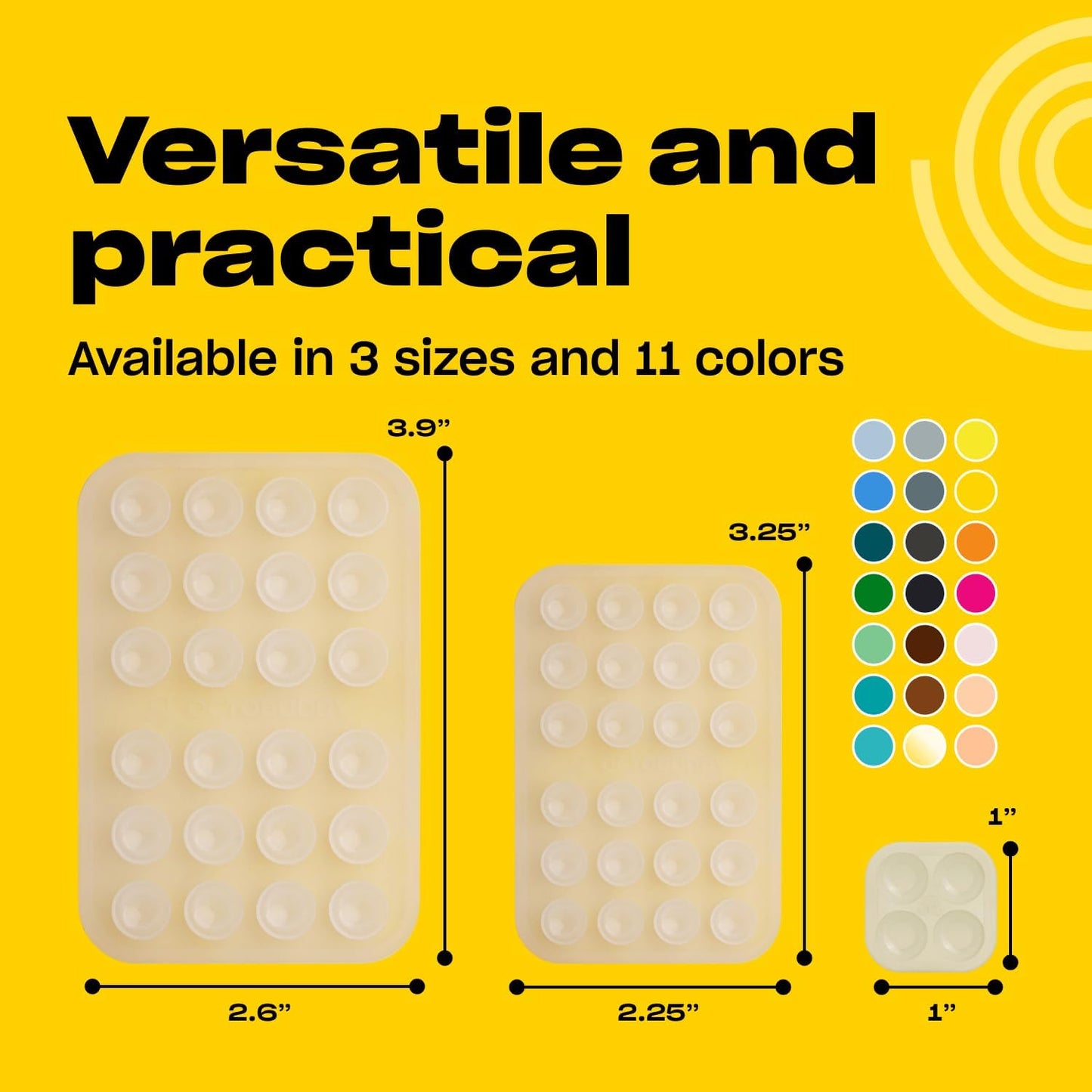 Classic MAX - Silicone Suction Phone Case Adhesive Mount - Hands-Free, Strong Grip Holder for Selfies and Videos - iPhone and Android Compatible - 2.6″ x 3.9″, Transparent