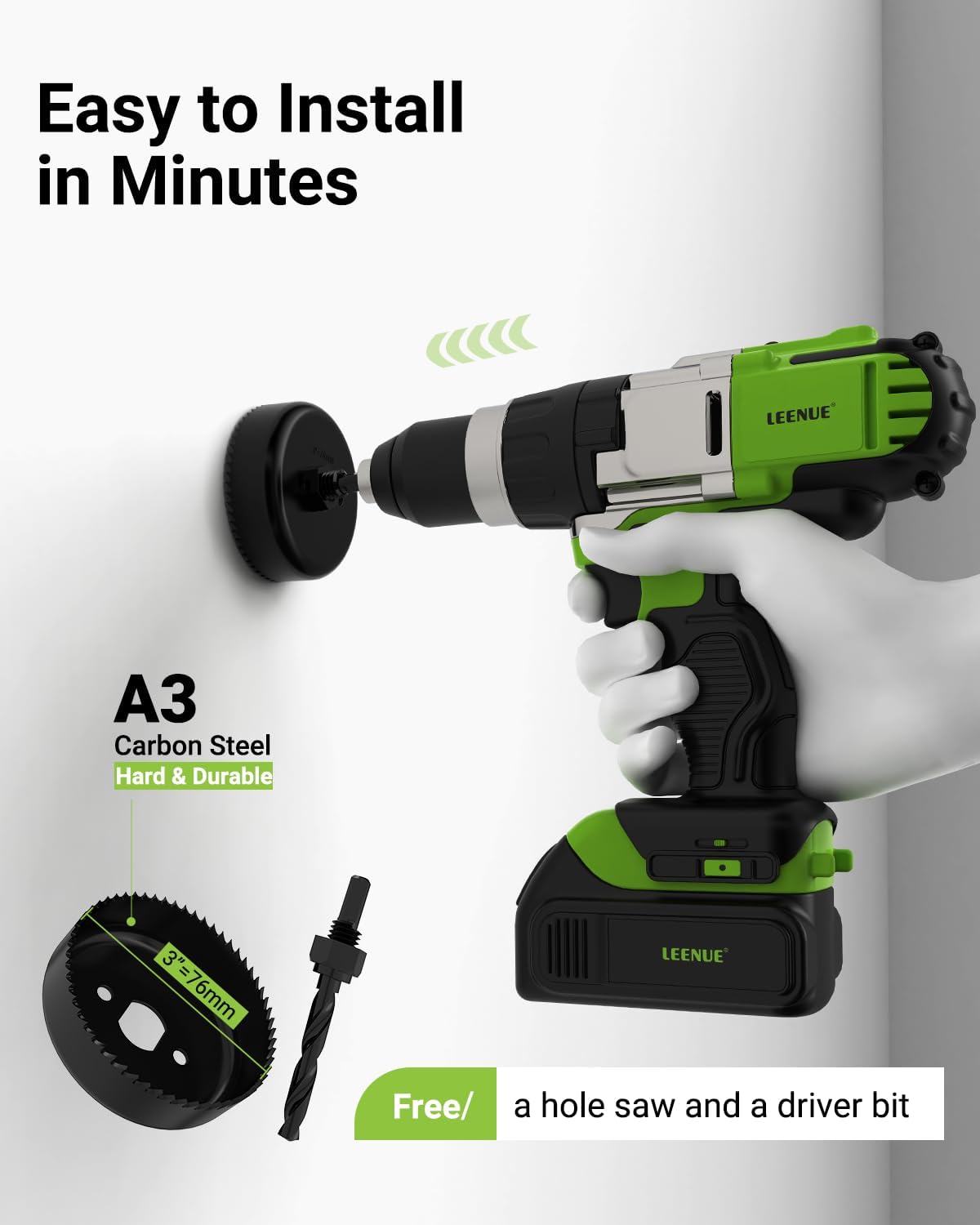 in Wall Cable Management Kit, Slim TV Wire Hider Kit for Wall Mounted TV, 2 Pcs Pass Through with Hole Saw for Network, HDMI, Speaker Cables, Coaxial, White