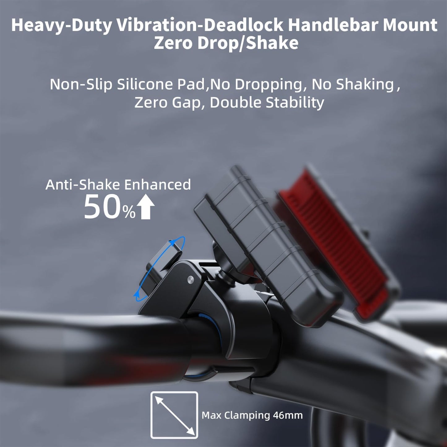 Bike Phone Holder - Motorcycle Phone Mount,Bike Phone Mount,Motorcycle Phone Holder for iPhone 16 Pro Max/Plus,15,14,13 More 4.7-6.8" Phones