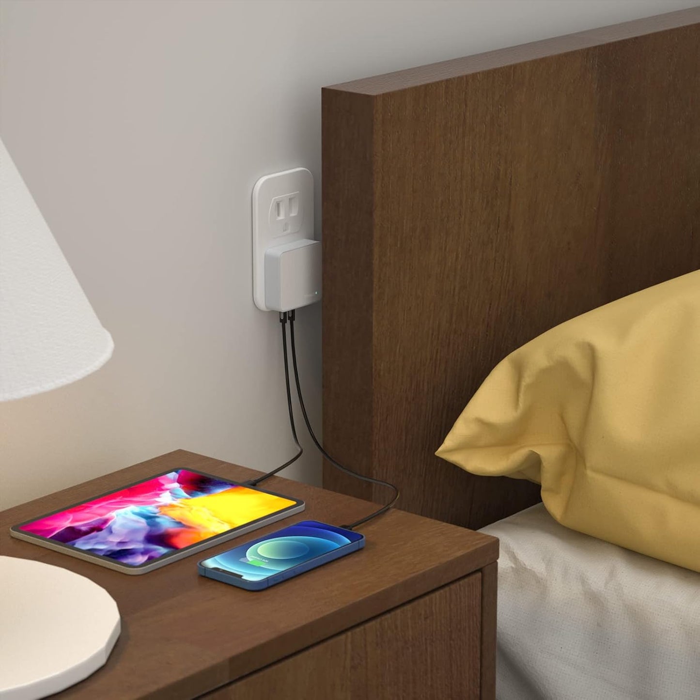 Nekmit USB C Charger, Thin Flat 52W 4-Port Fast Wall Charger with Two 20W Power Delivery and 2 Port for iPhone 14/14 Pro/14 Pro Max, Galaxy, Pixel, iPad Pro, AirPods More, Upgraded