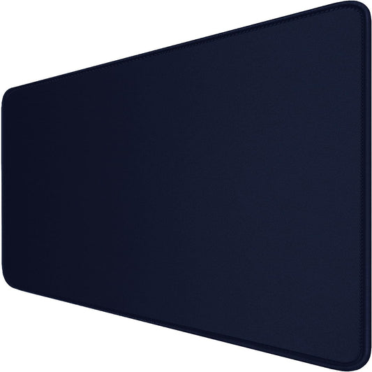 Large Extended Gaming Mouse Pad with Stitched Edges, Durable Non-Slip Natural Rubber Base, Waterproof Computer Keyboard Pad Mat for Esports Pros/Gamer/Desktop/Office/Home - Dark Blue