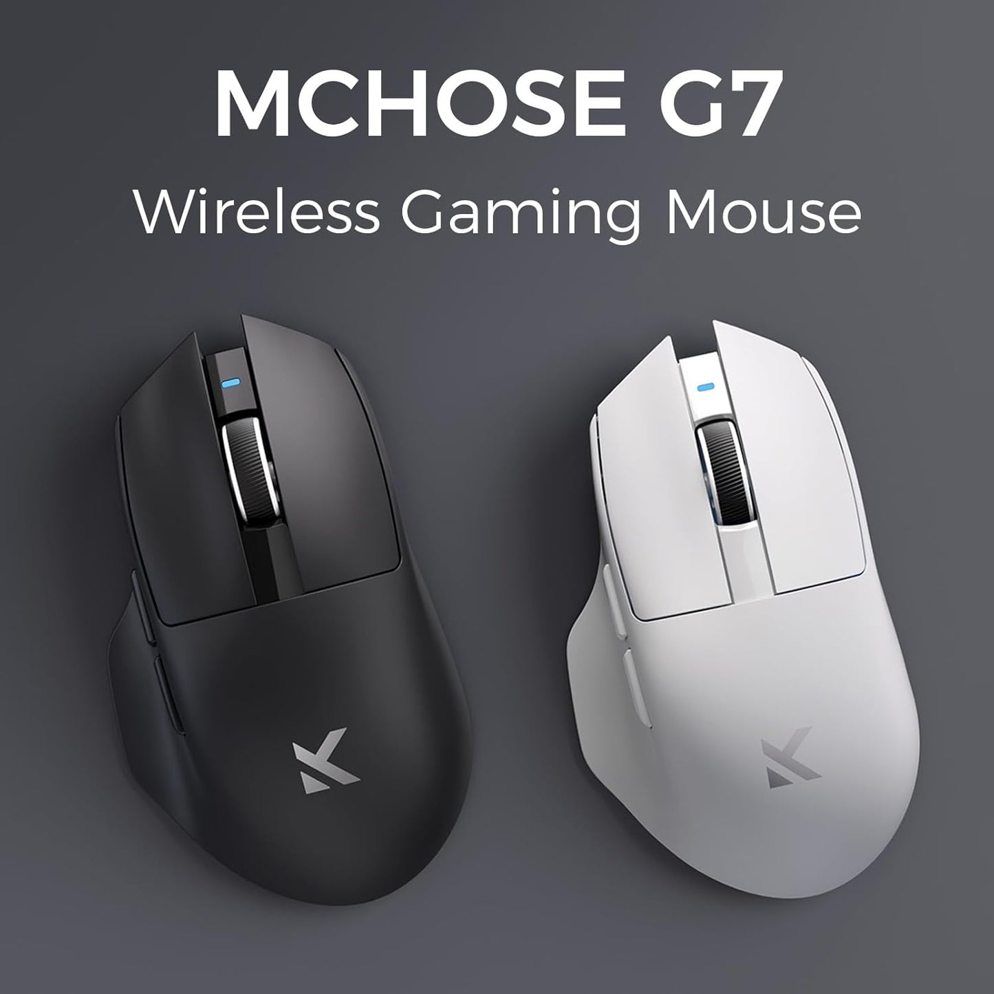 G7 Lightweight Ergonomic Wireless Mouse, PAW3311 12K DPI Sensor, Tri-Mode Connection, Wireless/Wired 1K Polling, 55g Weight, 800mAh Bettery (Black)