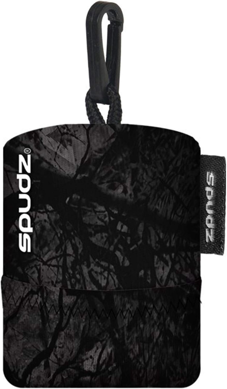 SPUDZ Ultra Microfiber Lens Cleaner – Closable Pouch, Clip-On, Washable – for Optics, Scopes, Glasses | Stealth Shadow, 10 x 10 Inch