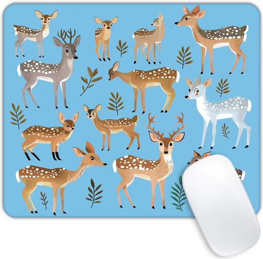 Square Mouse Pad Graceful Deer with Antlers in Nature-1,Gaming Mouse Pads for Desk,Soft Computer Waterproof Non-Slip Mouse Mat