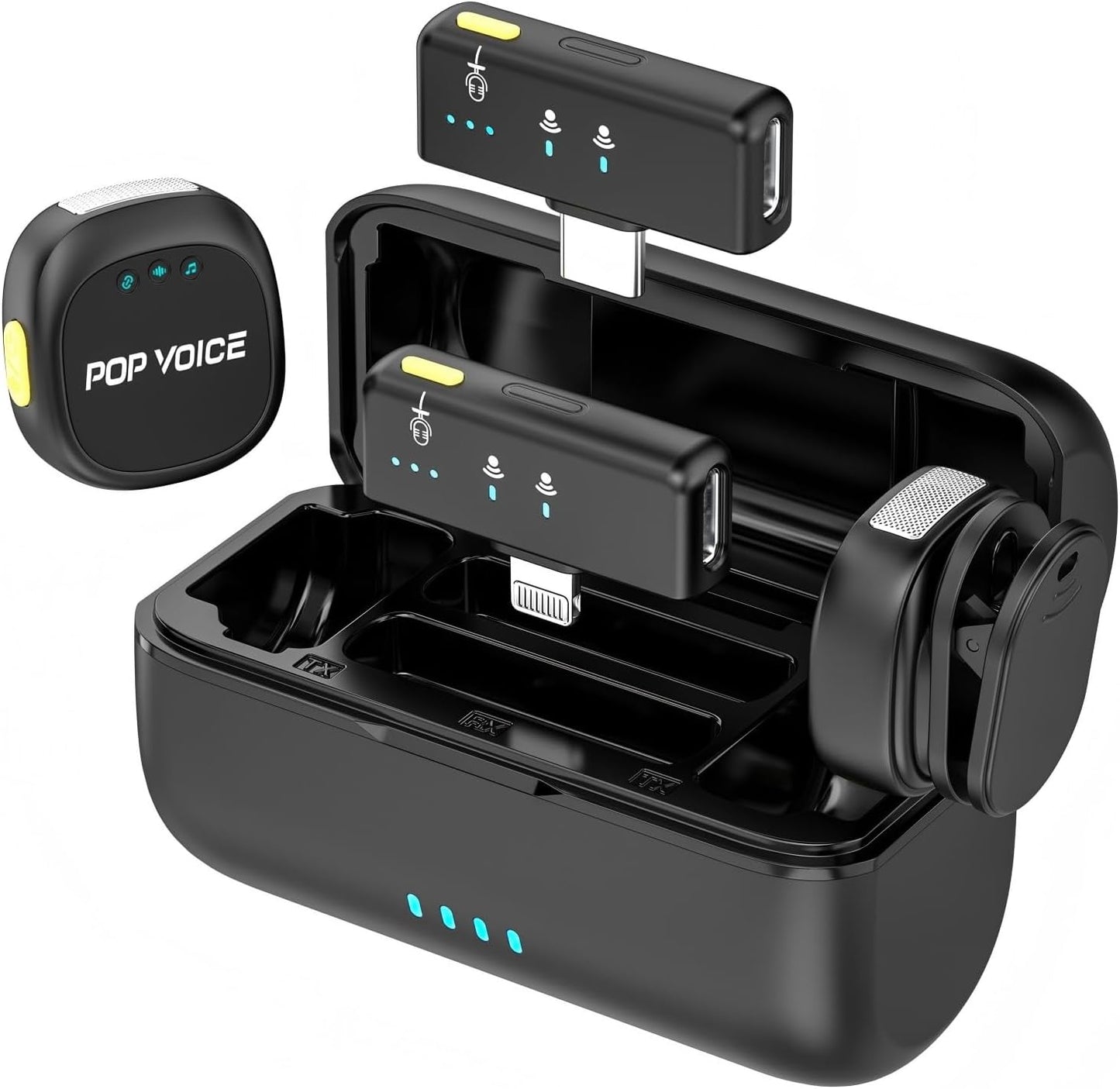 Mini Microphone for iPhone Android, Wireless Mic with 40H Battery, Noise Cancellation, 48KHz 16-Bit, 164ft Range, Magnetic & Clip on Lavalier Microphone for Video Recording, YouTube, Tiktok, Vlogging