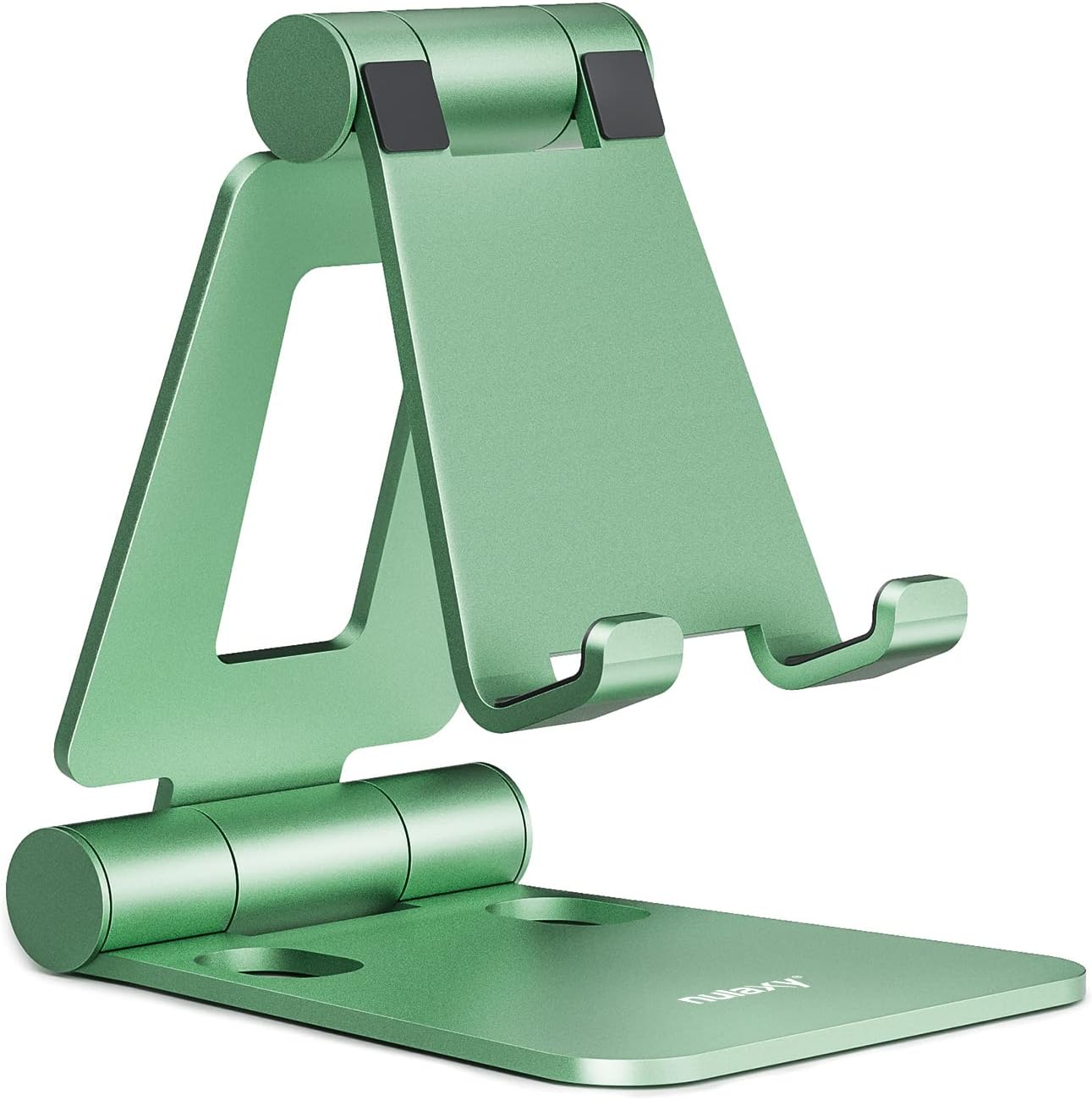 Nulaxy Dual Folding Cell Phone Stand, Fully Adjustable Foldable Desktop Phone Holder Cradle Dock Compatible with Phone 16 15 14 13 12 11 Pro Xs Xs Max Xr X 8, Nintendo Switch, All Phones- Green
