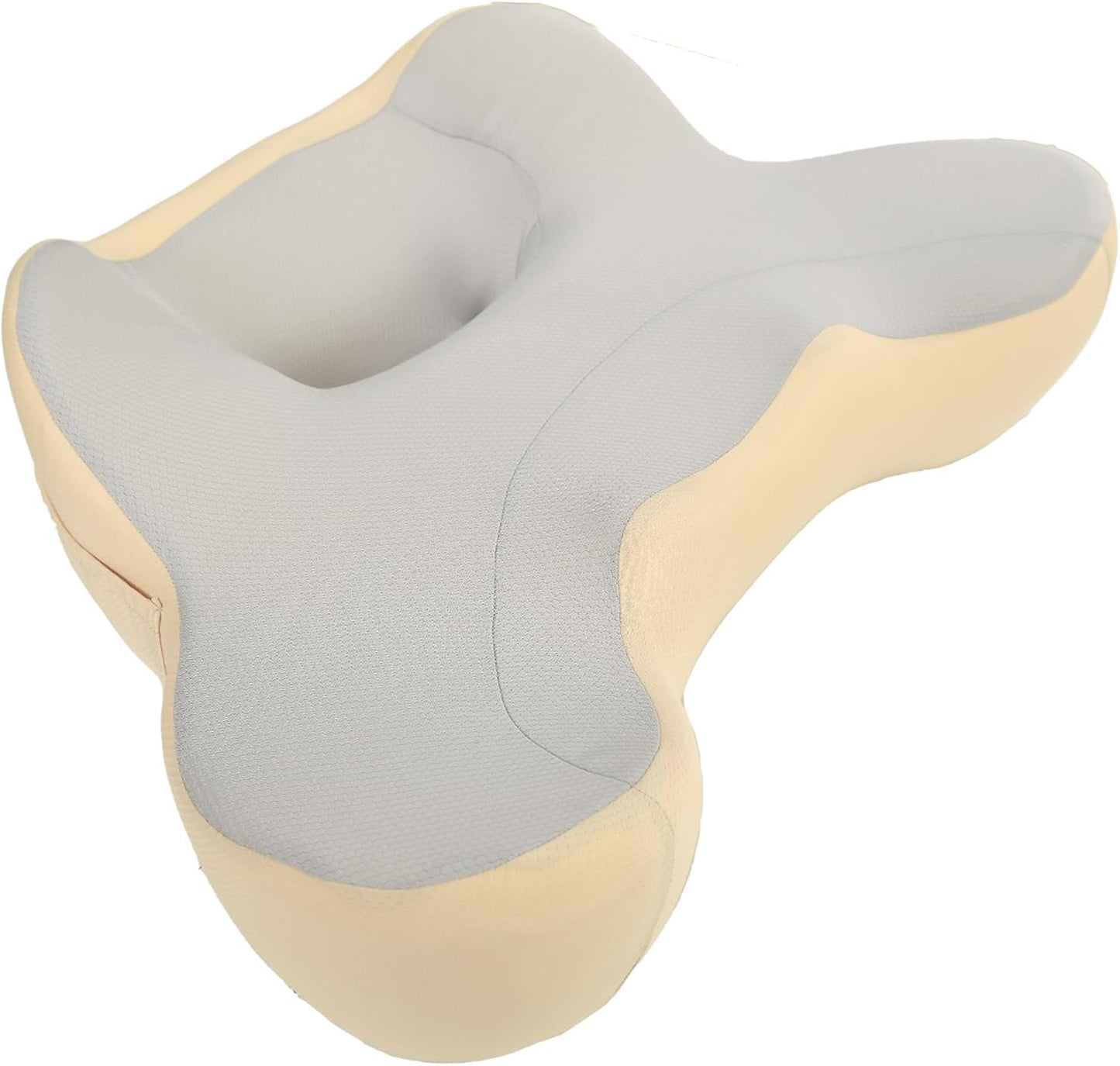 XWZO Laptop Lap Desk with Cushion, Ergonomic Wrist Rest Home Office Laptop Desk, Portable Memory Foam Arm Rest Gaming Pillow, Work or Sleep Pillow Stand for Bed, Eye Mask Included, Beige