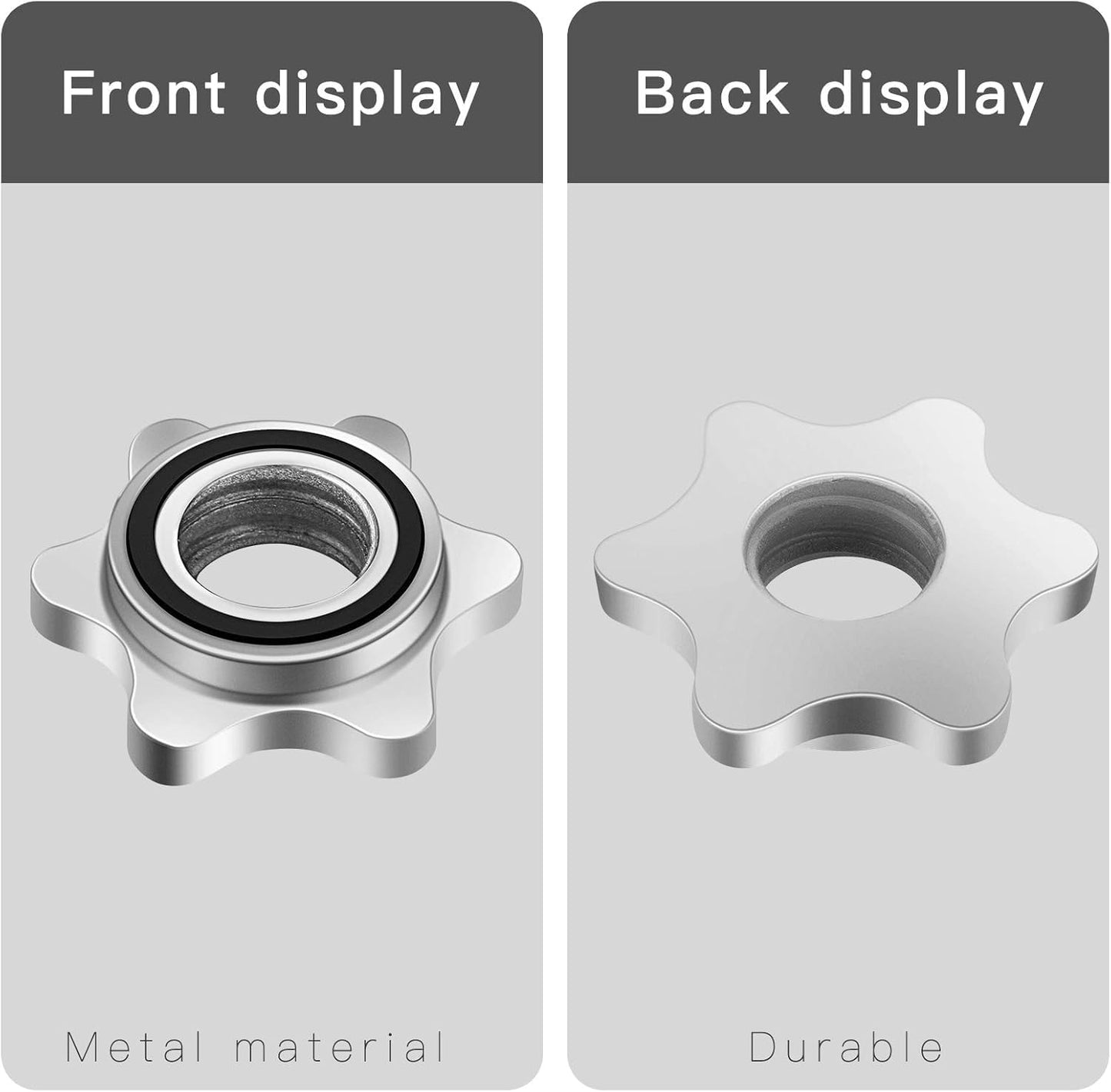 Lamoutor 2Pcs Anti-Slip Hex Nut Collar Screw for Barbell Dumbbell Weight Lifting