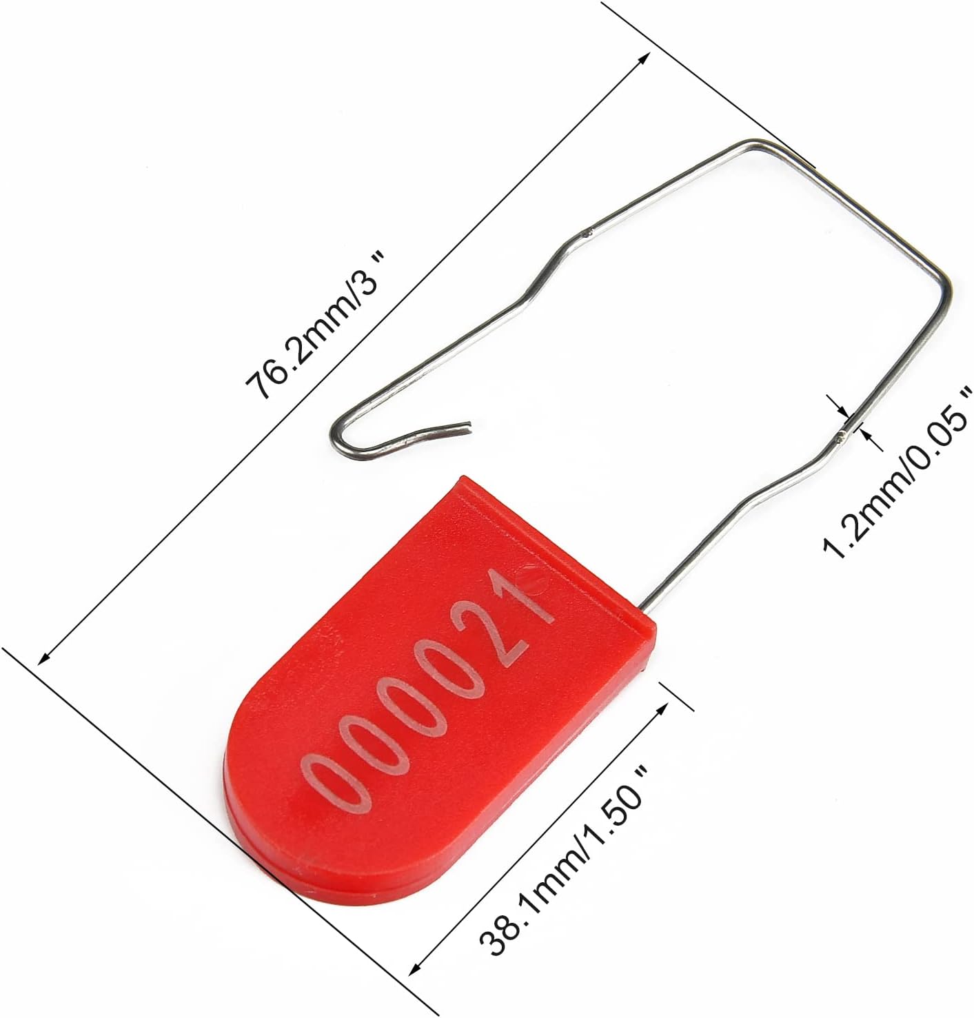 500PCS Plastic Padlock Security Seals Metal Wire Padlocks Electric Meter Seal Disposable Anti-Tamper Lock Numbered Anti Tamper Tag Hasps Red