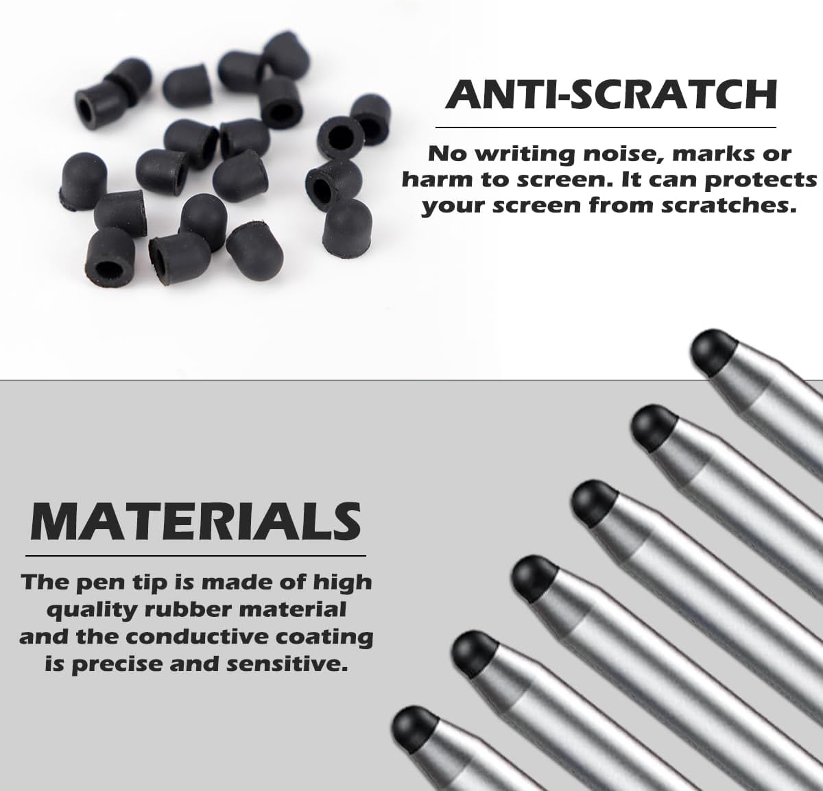 20Pcs Replacement Tips Silicone Rubber Touch Screen Pens Tips for Touch Pen (7 * 8mm)