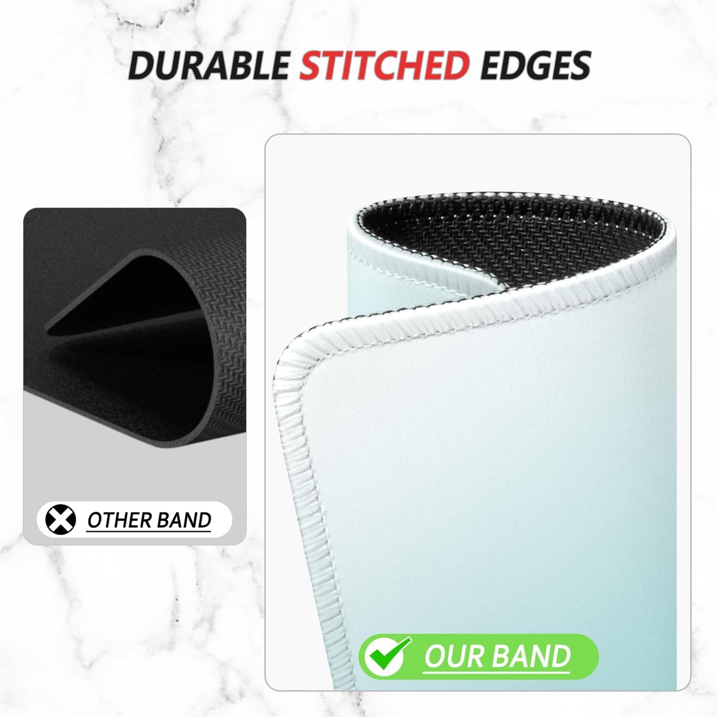 ITNRSIIET Mouse Pad Non-Slip Rubber Base Smooth Surface Stitched Edges Waterproof Durable Compatible with All Mice for Office & Gaming, Desk Accessory, 10.2x8.3x0.12 inch, Sky Gradient