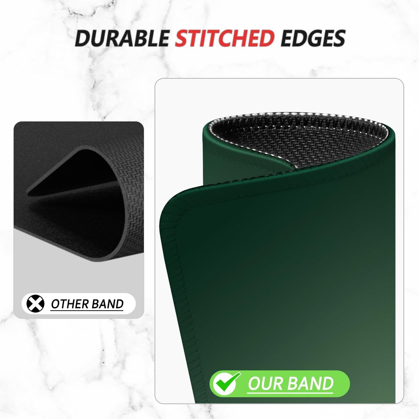 ITNRSIIET Mouse Pad Non-Slip Rubber Base Smooth Surface Stitched Edges Waterproof Durable Compatible with All Mice for Office & Gaming, Desk Accessory, 10.2x8.3x0.12 inch, Forest Gradient