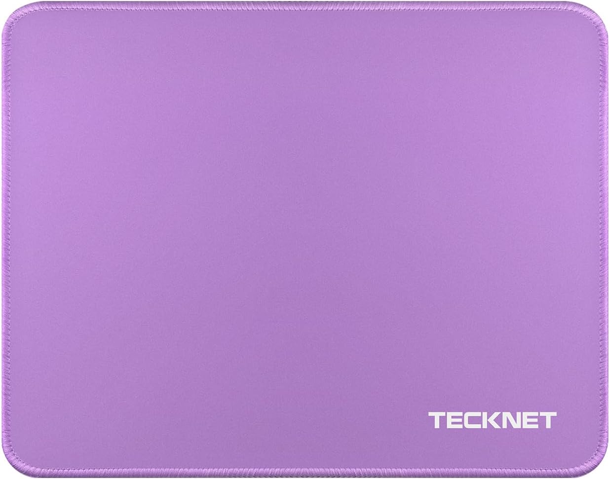 TECKNET Mouse Pad with Anti-fray Stitchin, Waterproof Surface & Non-Slip Rubber Base with Stitched Edges Gaming Mouse Mat for Laptop，Compatible with Laser and Optical Mice - Purple