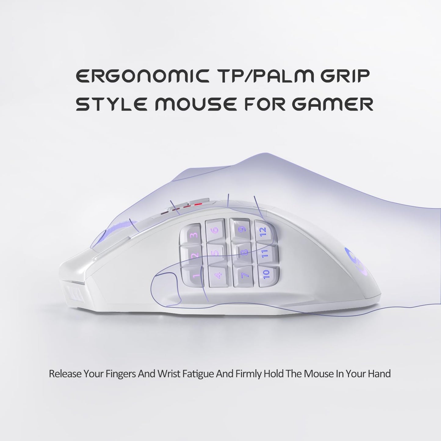 UtechSmart Venus Pro Wireless MMO Gaming Mouse, 16,000 DPI Optical Sensor, 2.4 GHz Transmission Technology, Ergonomic Design, 16M Chroma RGB Lighting, 16 Programmable Buttons, Up to 70H