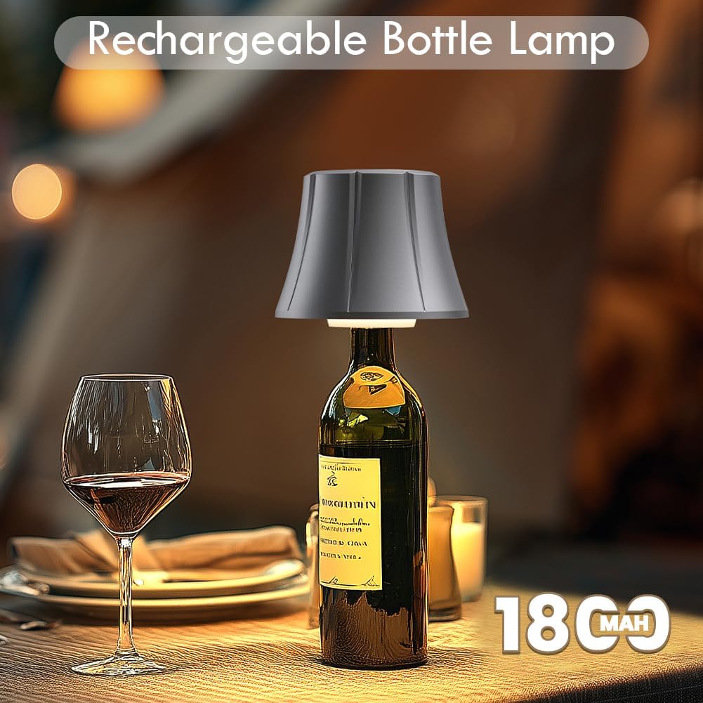 WILIT Wireless Bottle Lamp for Liquor Bottles, Dimmable Cordless Table Lamp Shades, Battery Operated Night Light for Bedroom, Home Bar Decor, Living Room, Dinning, Party, Women Gifts, Men Gifts