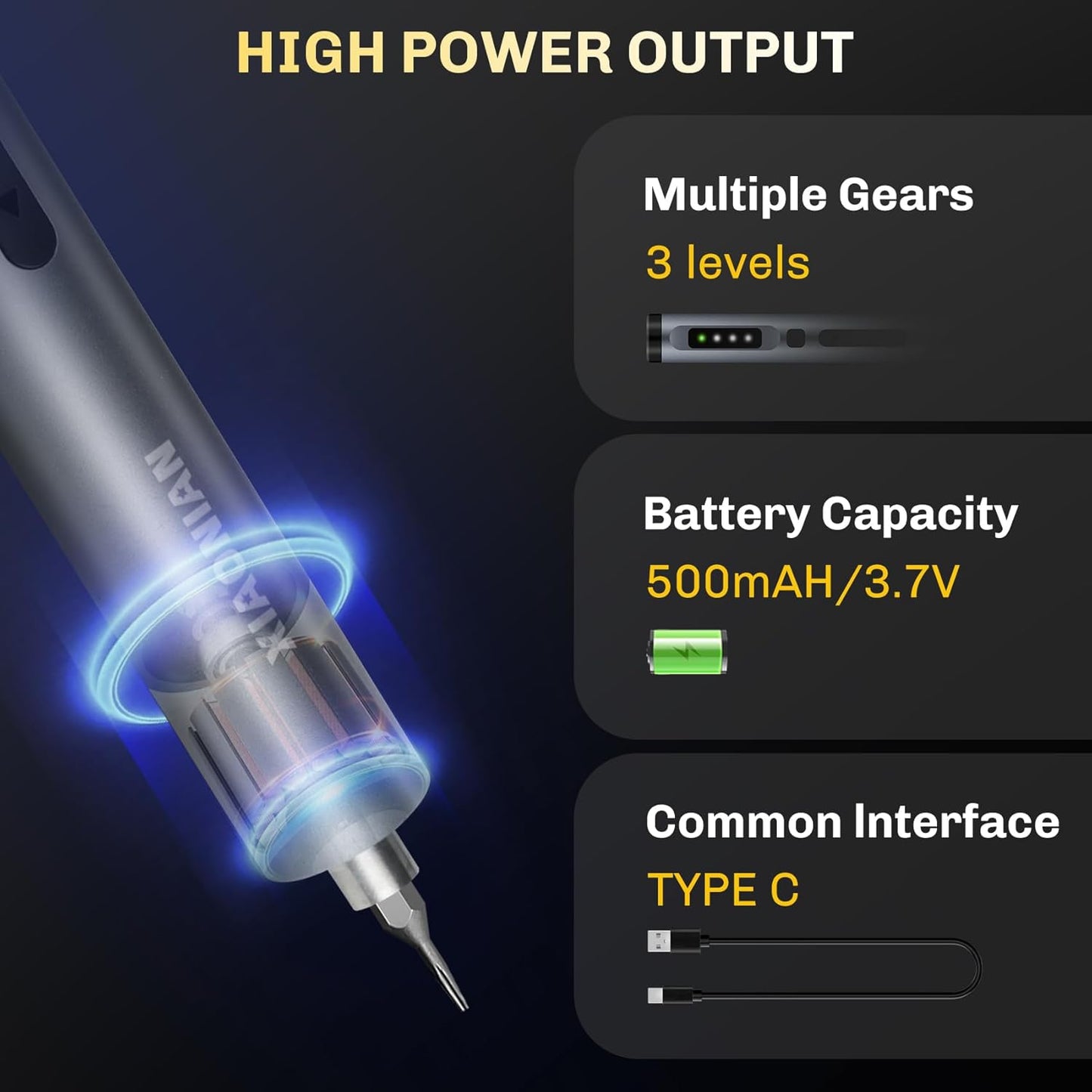 3.7V Precision Electric Screwdriver Set,50 IN 1 Small Power Magnetic Storage Mini Electric Screwdriver Cordless Set USB Charging Repair Tool Kit for Electronics Laptop Phone Camera Glasses Watch