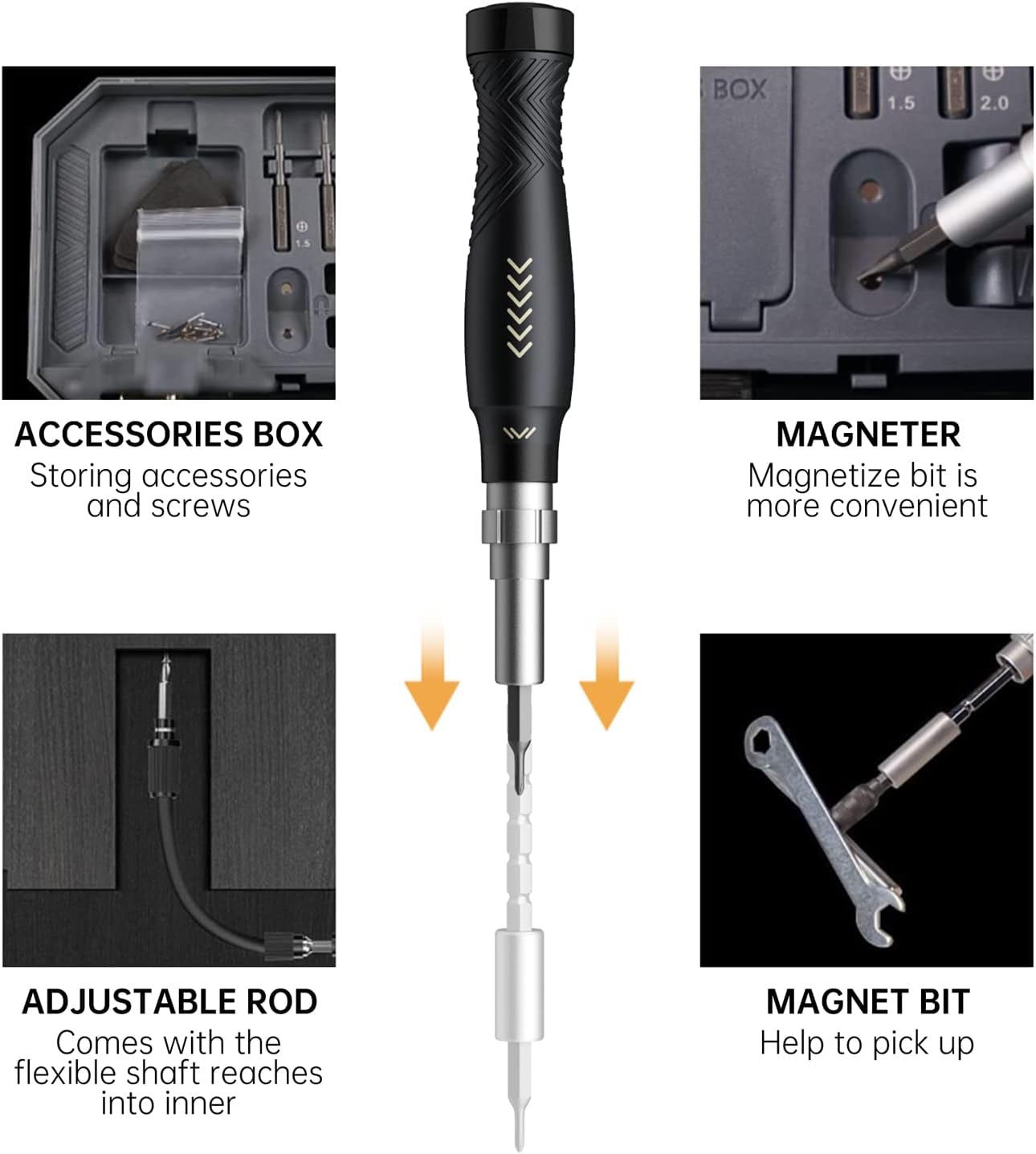 Precision Screwdriver Set, Laptop Screwdriver Kit, JAKEMY 164 in 1 Professional Computer Screwdriver Repair Kit with T6 Torx Bit for MacBook, iPhone, Watch, Camera, Eyeglass, Xbox, DIY