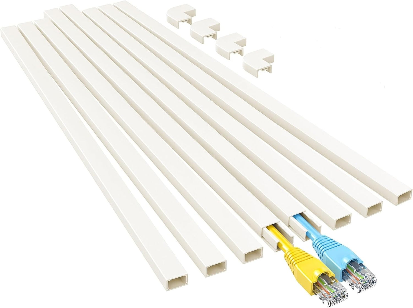 Yecaye Beige Cord Hider, One-Cord Channel Cord Cover on Wall, Cable Management Kit, Wire Covers for Cords, W0.59in H0.4in, Beige