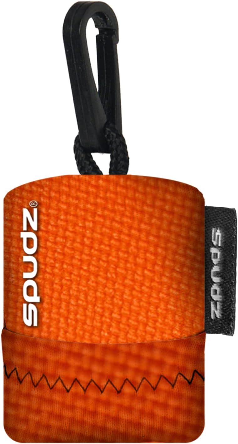 SPUDZ Ultra Microfiber Lens Cleaner – Closable Pouch, Clip-On, Washable – for Optics, Scopes, Glasses | Blaze Orange, 10 x 10 Inch
