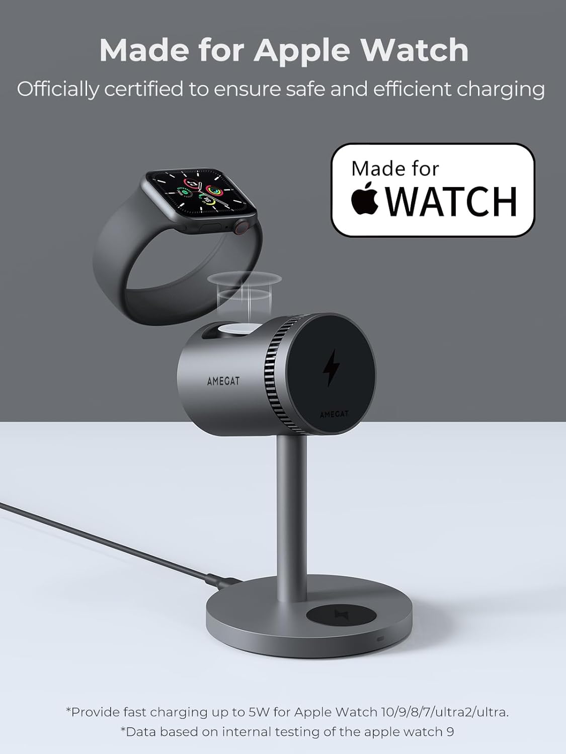 3 in 1 Charging Station Compatible with MagSafe, 15W Cooling Wireless Charger, Charger Stand Qi2 Certified for iPhone 16/15/14/13/12, Samsung S25, Apple Watch, AirPods (45W PD Charger Included)