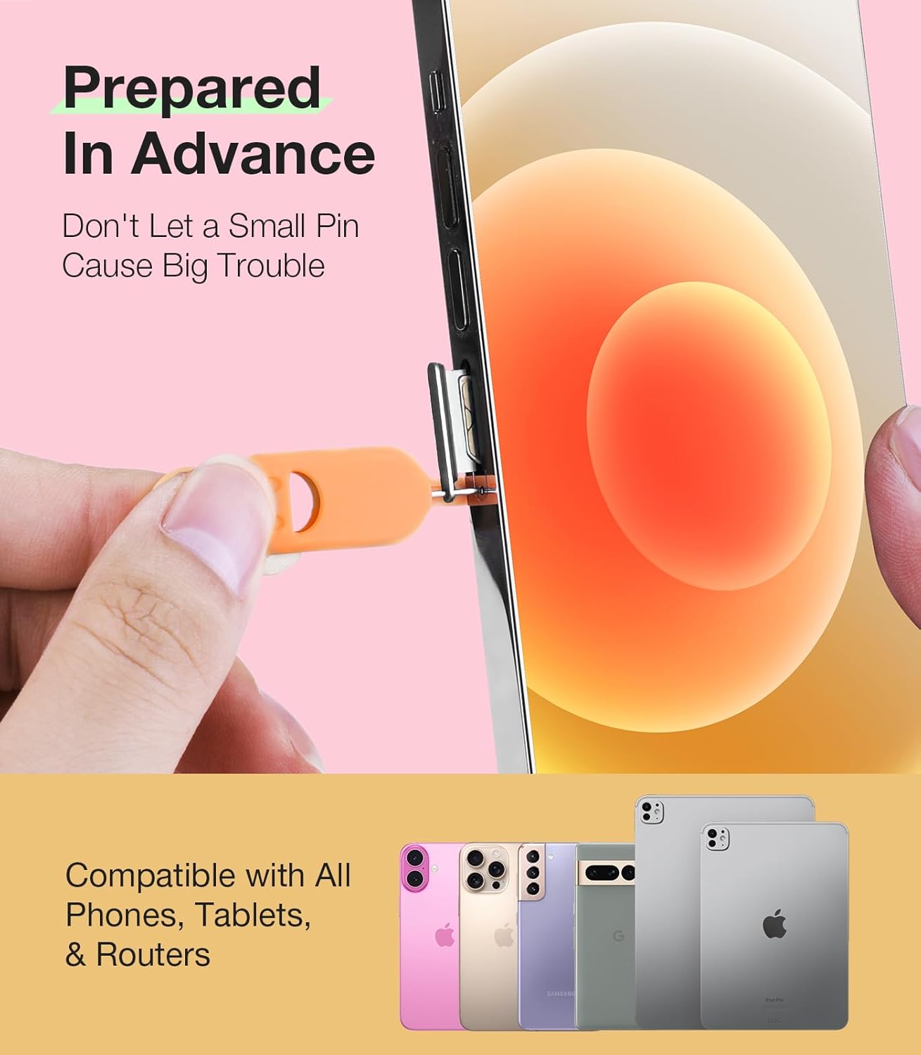 SIM Card Holder Contains Removal Openning Tool Tray Eject Pins 3 Pcs Needle Opener Ejector Compatible with All iPhone Apple iPad HTC Samsung Galaxy Cell Phone (Skyscape (3 Pcs))