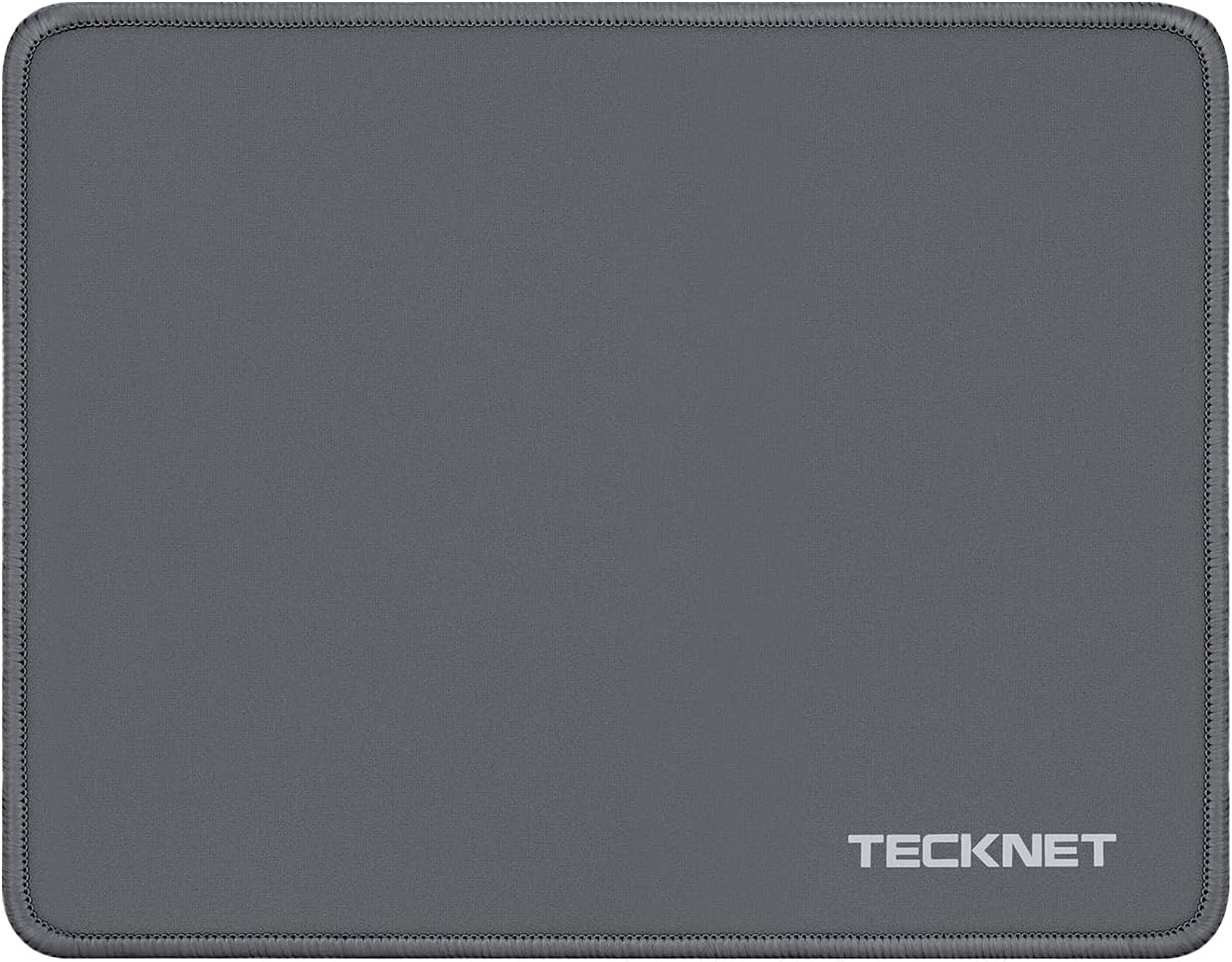 TECKNET Mouse Pad with Anti-fray Stitchin, Waterproof Surface & Non-Slip Rubber Base with Stitched Edges Gaming Mouse Mat for Laptop，Compatible with Laser and Optical Mice - Dark Gray
