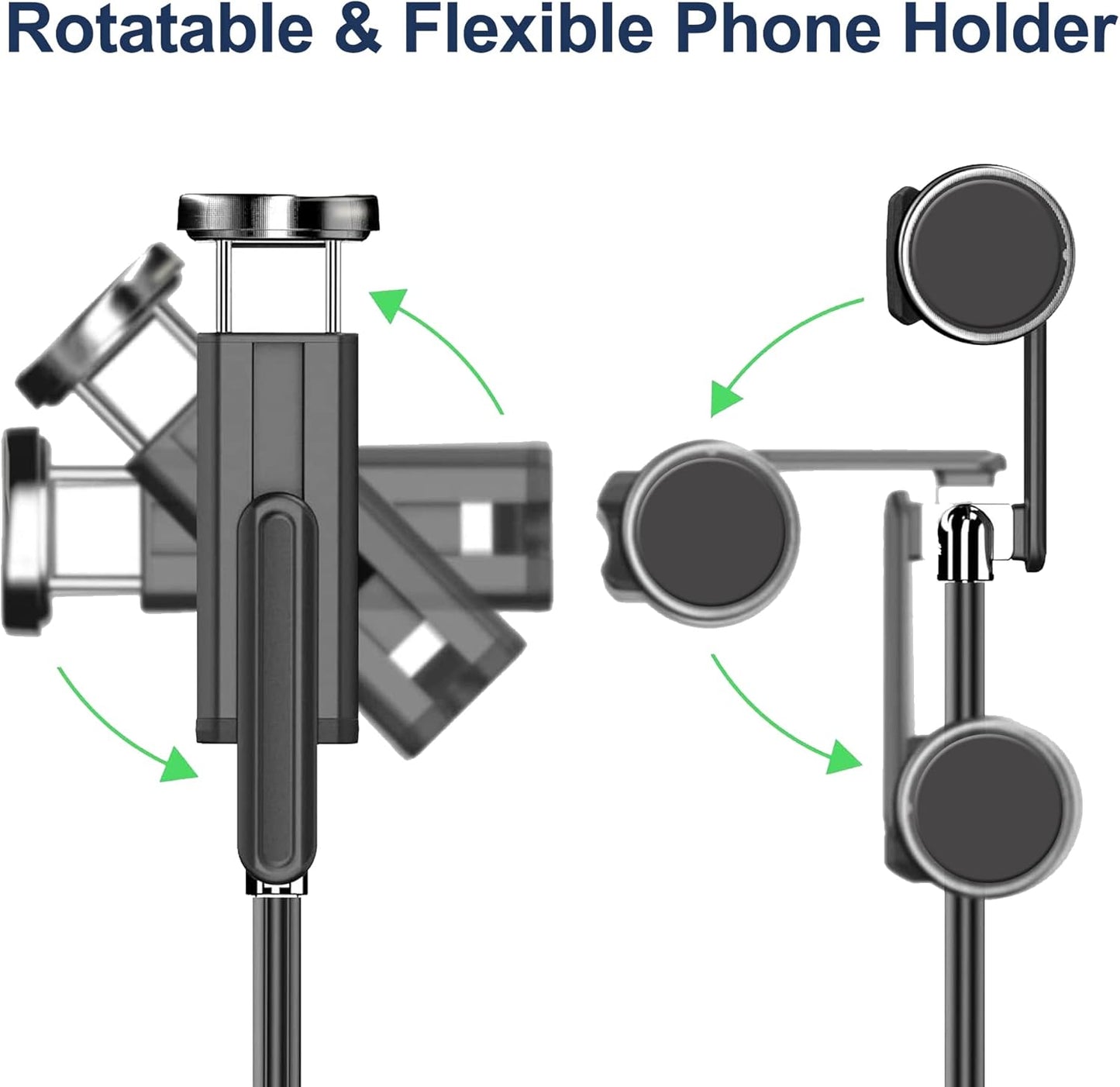 Selfie Stick Tripod with Remote Aluminum Alloy Phone Tripod Bluetooth Remote and 270°Rotation Stand Compatible with iPhone and Android Phone