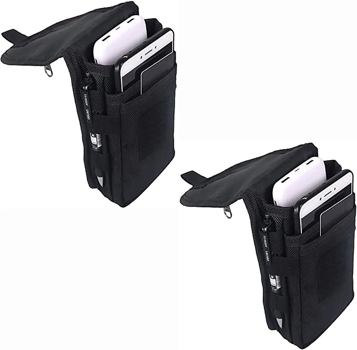 2 Packs Large Smartphone Pouch, Phone Pouch, Cell Phone Holster, Multi-Purpose Tool Holder, Tactical Carrying Case Belt Loop Pouch Men’s Waist Pocket for Hiking, Camping,Rescue Essential