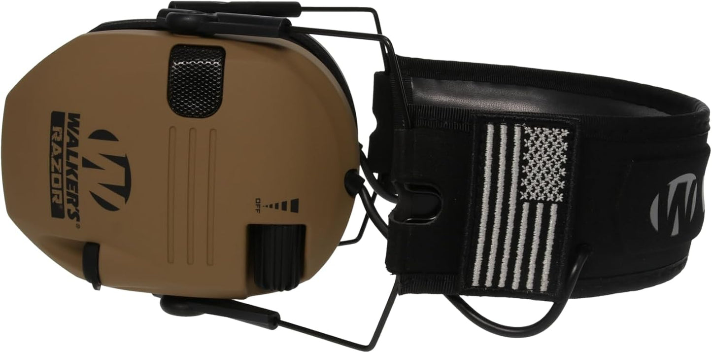 Walker's Razor Slim Ultra Low Profile Compact Design Adjustable Range Shooting Hunting Hearing Protection Electronic Earmuffs