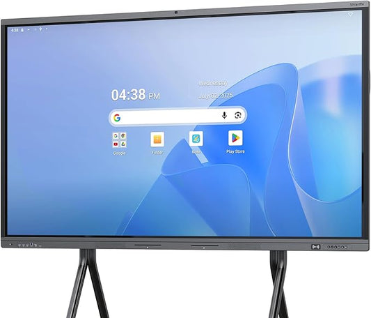 Shiarffe X5 Smart Board 4K 86 Inch Interactive Whiteboard Google EDLA-Certified All-in-One Touchscreen Digital Display Built-in 48MP Camera Mics and Speaker for Classrom Hybrid Work