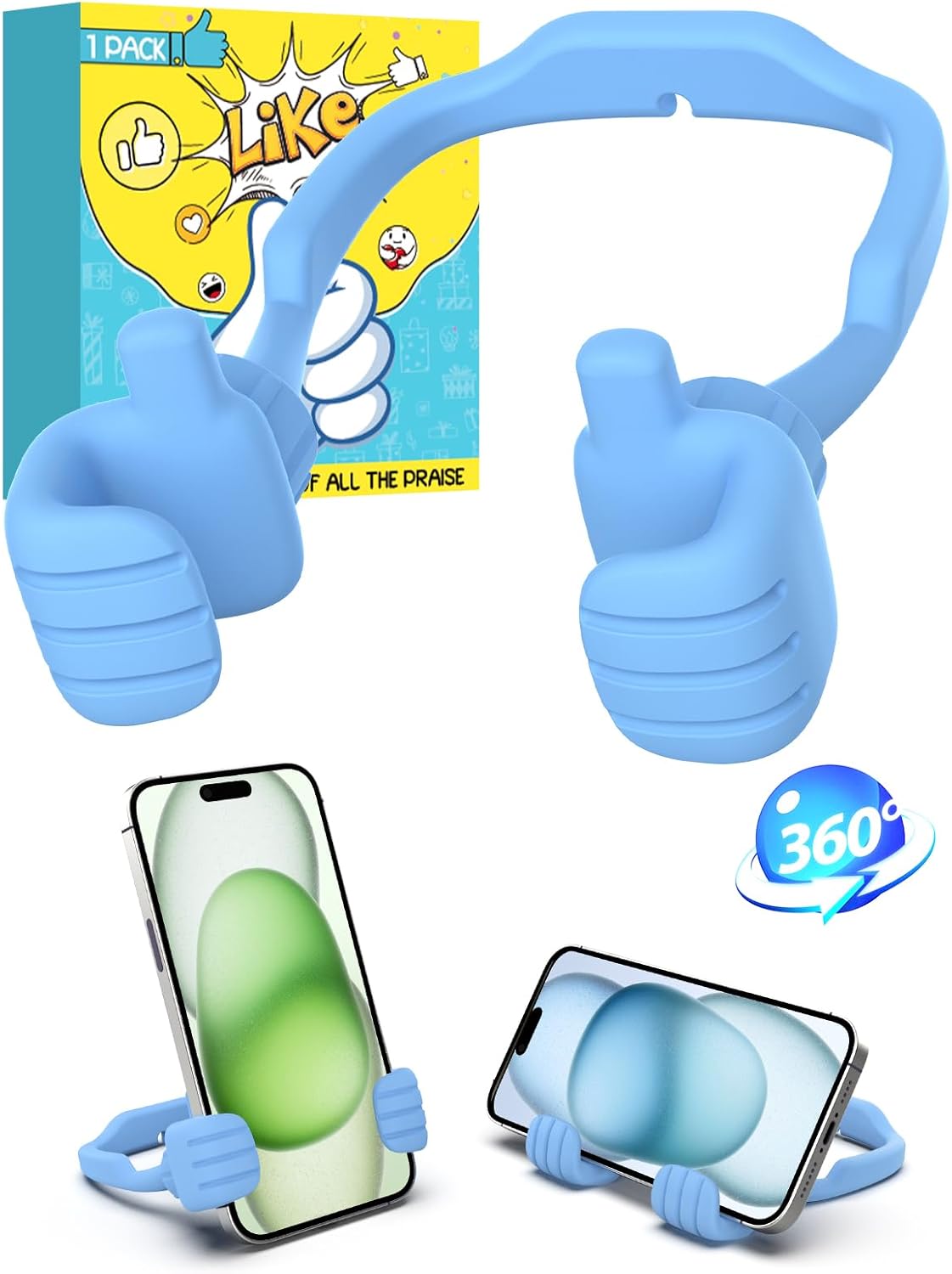 Cell Phone Stand Thumbs Up Lazy Phone Holder for Desk: Graduation Gifts for Teen Boys Kids Him 2025 Back to School Supplies Gifts for Girls Men Women Birthday Funny Gadgets Who Have Everything Cute