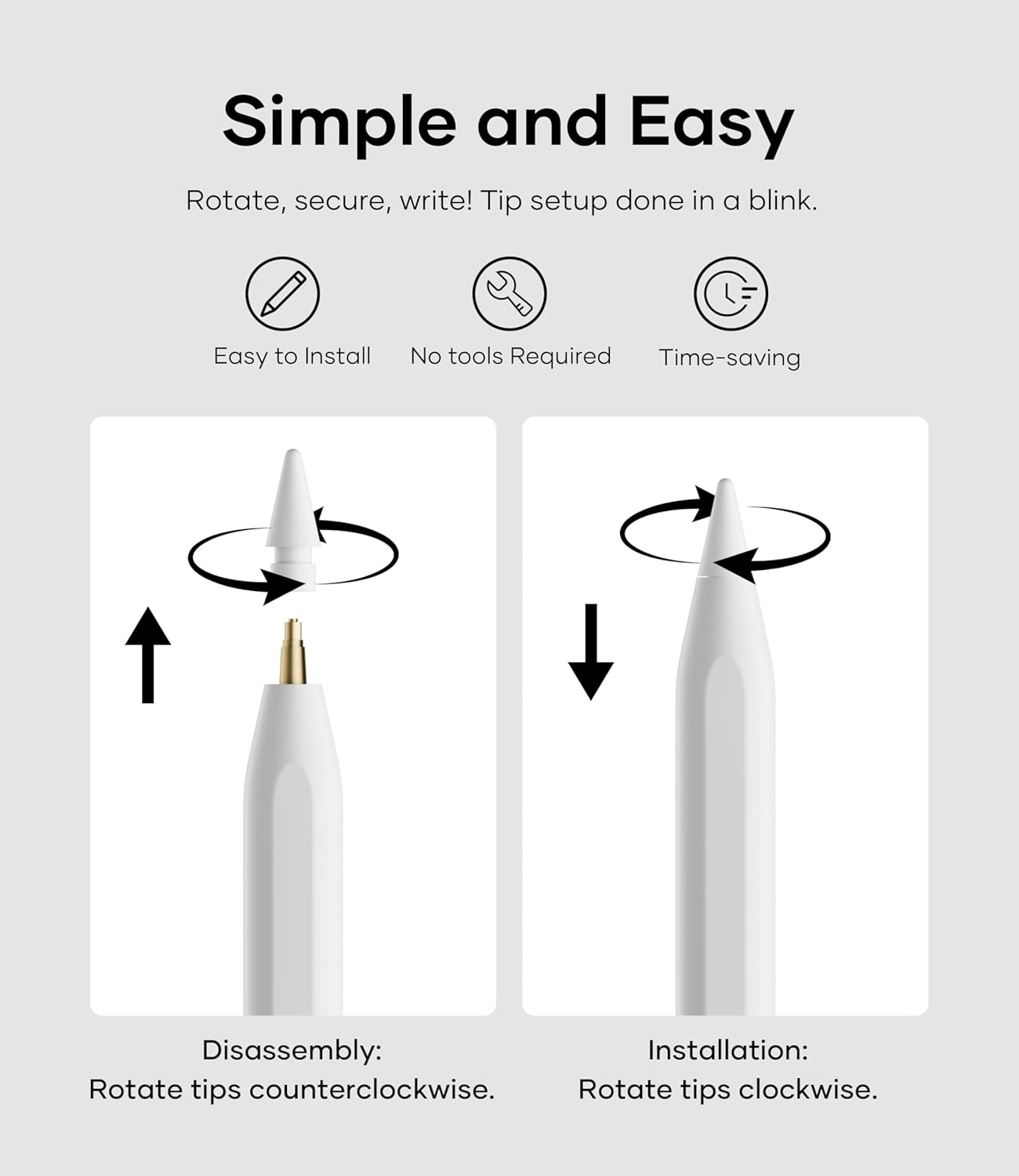 Replacement Pencil Tips for Apple Pencil Pro, Pen Tips for Apple Pencil 2nd Gen/1st Gen/USB-C, Wear-Resisting Pencil Nibs with Storage Box, Pen Nibs Set Compatible with Apple Pen (6 Pack, White)