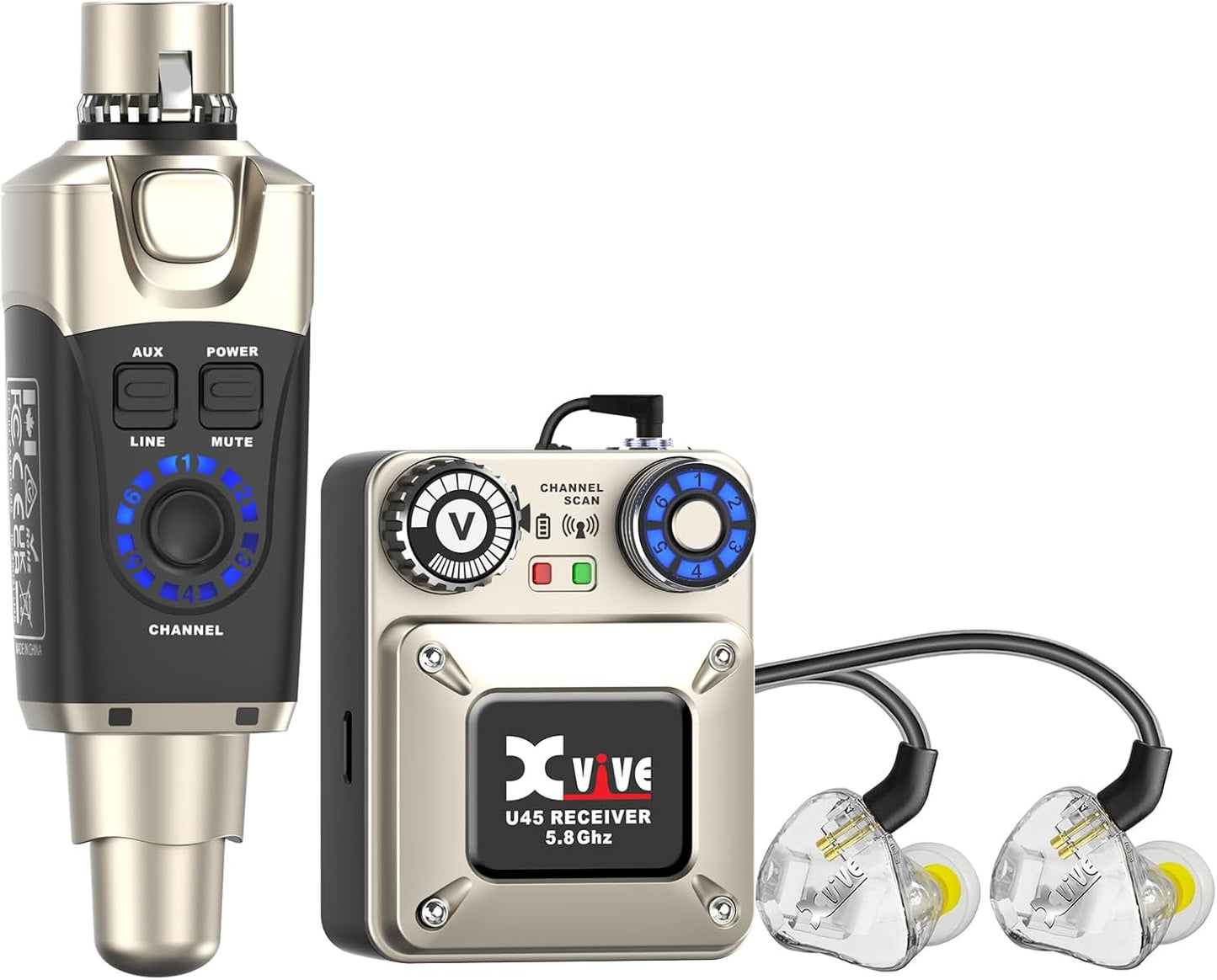 Xvive U45T9 Wireless in-Ear Monitor System Bundle with T9 in Ear Monitor