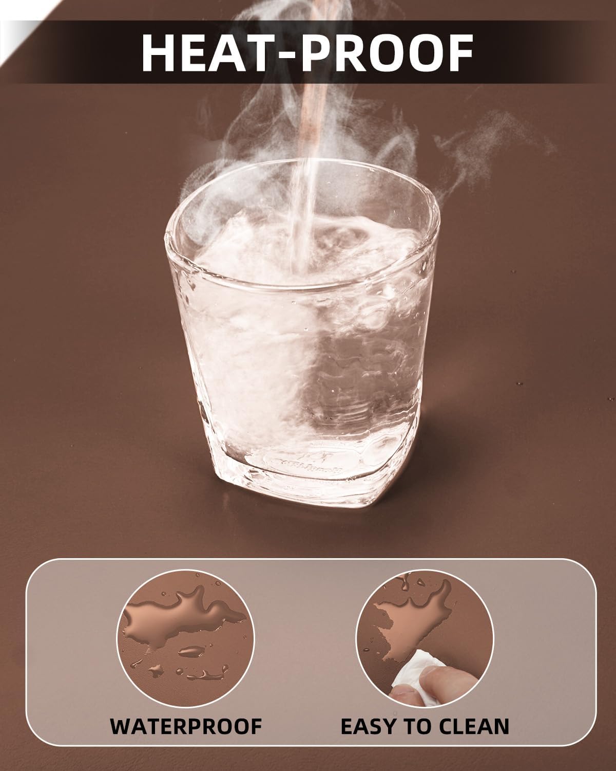 Desk mat Large, Leather Desk Pad Protector,Office Desk Mat,Mouse Pad, Non-Slip Desk Blotter, Laptop Desk Pad, Waterproof Desk Writing Pad for Office&Home (Coffee, 48" x 24")