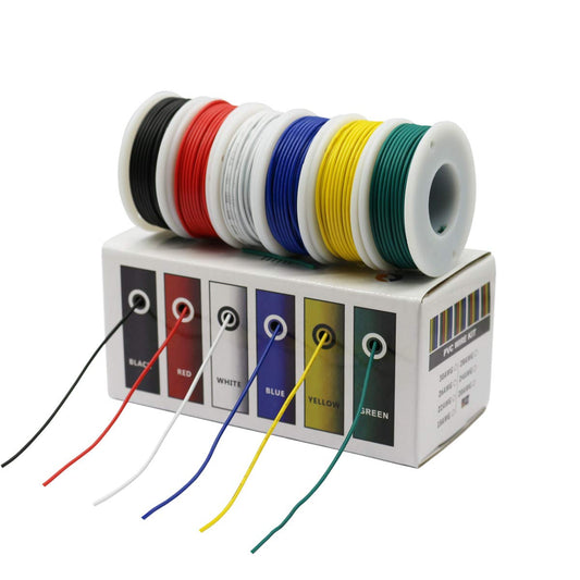 Hook up Wire Kit (Stranded Wire Kit) 18 Gauge 6 Colors 16.4 feet Each Electrical Wire 18 AWG