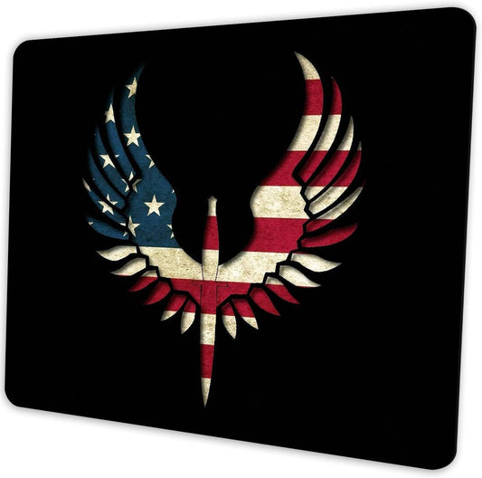 America Flag Mouse Pad Personalized Art Design Computer Laptop Non-Slip Rubber Mouse Pad 9.5x7.9 Inch