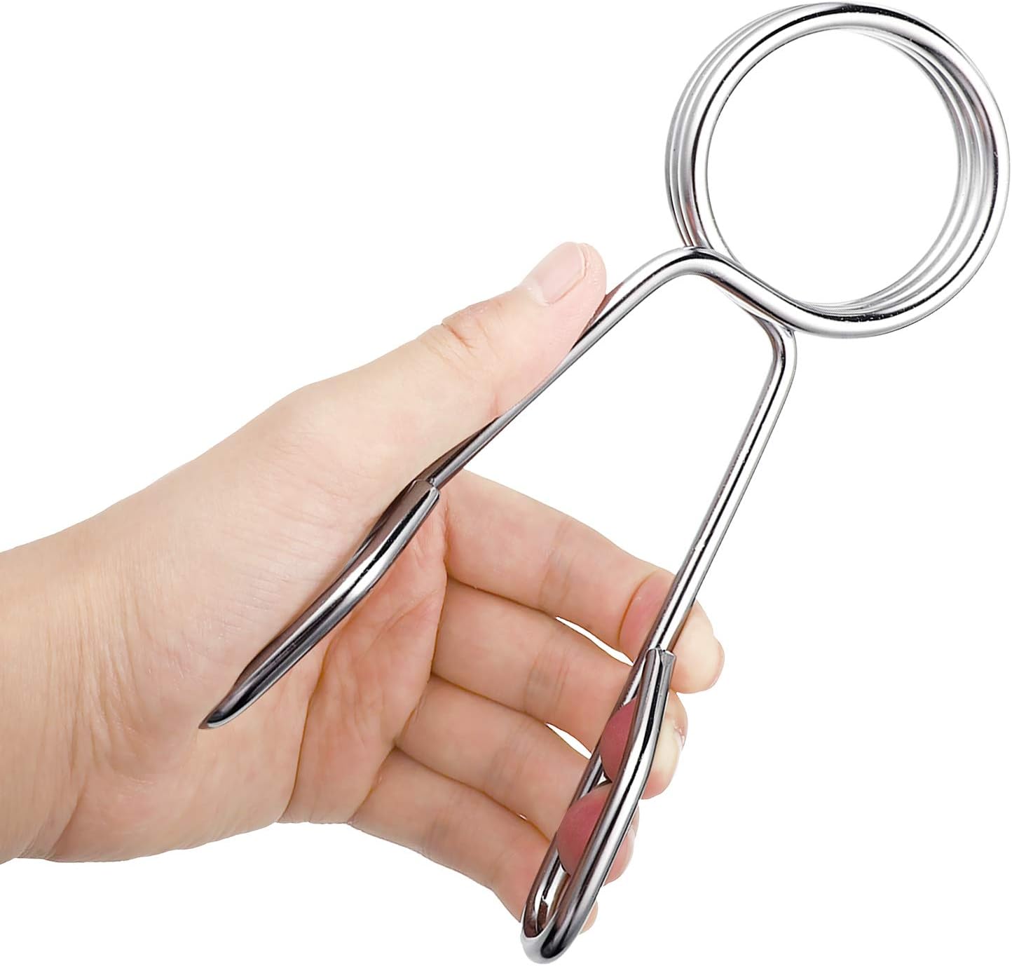 Sumind 4 Pieces 2 Inch Dumbbell Spring Collars Barbell Clamps Locking Collars Clips for Weightlifting Exercise Fitness Training Supplies (Silver)