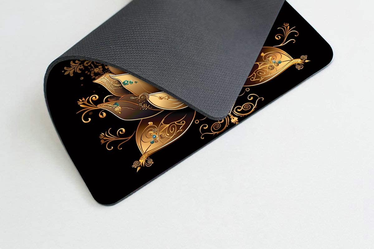 Square Mouse Pad Peacock on Golden Lotus-1,Gaming Mouse Pads for Desk,Soft Computer Waterproof Non-Slip Mouse Mat