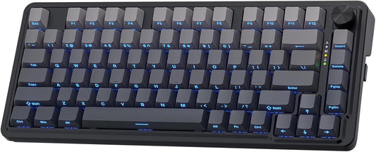Redragon K673 GB 75% Wireless Gasket RGB Gaming Keyboard, 3-Modes 81 Keys PBT Compact Mechanical Keyboard w/Hot-Swap Socket, Dedicated Knob Control & 5-Layer Noise Dampening, Custom Linear Switch