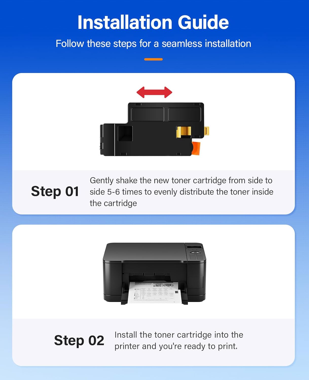 6022 6027 Toner Cartridge Set 4-Pack High-Yield Replacement for 106R02759 106R02756 106R02757 106R02758 Compatible for Xerox Phaser 6020 6022 WorkCentre 6025 6027 Printer Ink Black Cyan Magenta Yellow