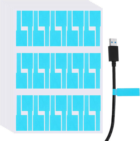 uxcell 300 Pcs Cable Labels, Waterproof Wire Cord Labels Tags, Cord Organizer Management Tags for Charger Cable Organizer Wire Markers Printer and Handwriting, Light Blue