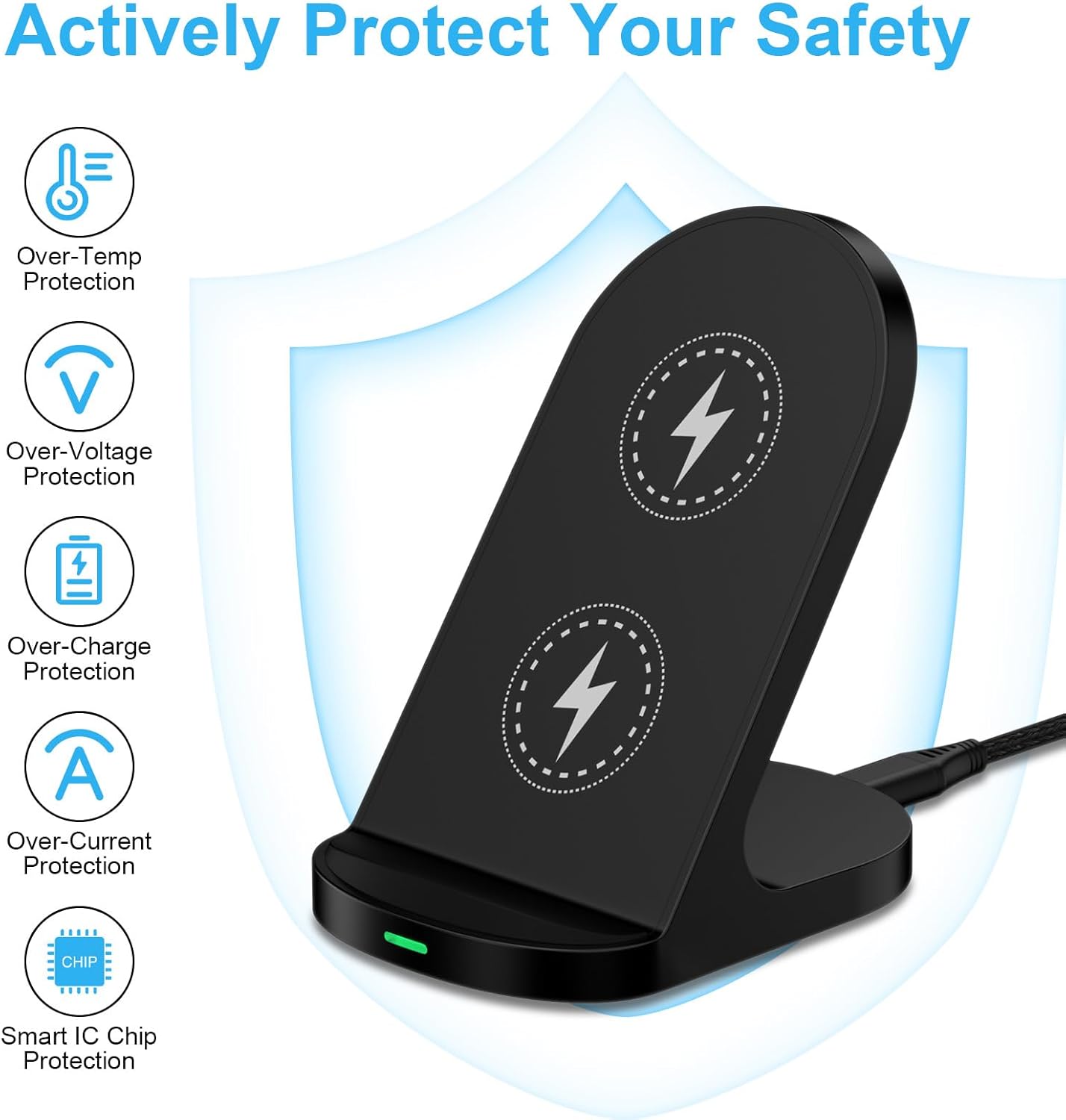 15W Fast Wireless Charger Phone Charging Stand for Google Pixel 10 Pro XL/9/8a/8 Pro/7a/7,Android Phone Wireless Charging Station Charger for Samsung Z Fold 7/6/5/Z Flip 7/6/S24 Ultra/S23/S22/S21/S20